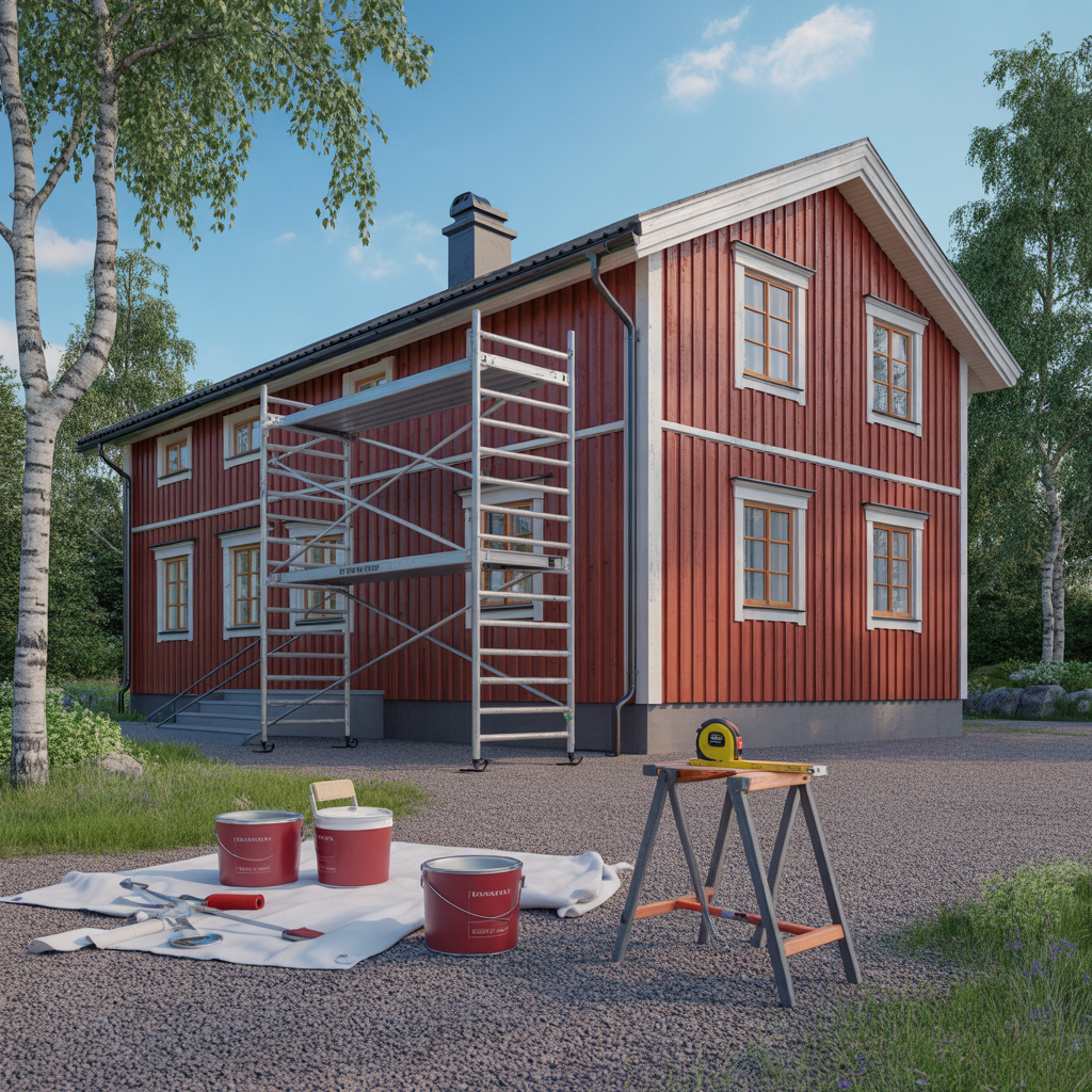 kostnad for att mala om fasad pris per m2 och totalbudget